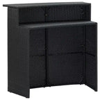 vidaXL Tavolo da Bar Nero Rattan PE Tavolo da Bar Standard Robusto
