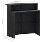 vidaXL Tavolo da Bar Nero Rattan PE Tavolo da Bar Standard Robusto