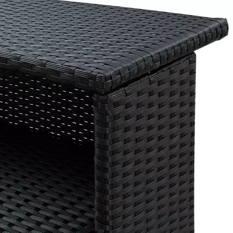 vidaXL Tavolo da Bar Nero Rattan PE Tavolo da Bar Standard Robusto