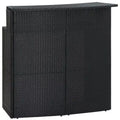 vidaXL Bar Table Black PE rattan Standard Tough Bar Table