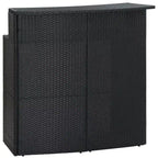 vidaXL Bar Table Black PE rattan Standard Tough Bar Table