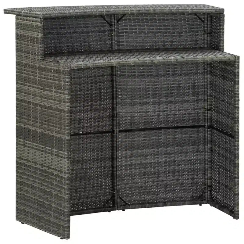 vidaXL Tavolo da Bar Nero Rattan PE Tavolo da Bar Standard Robusto