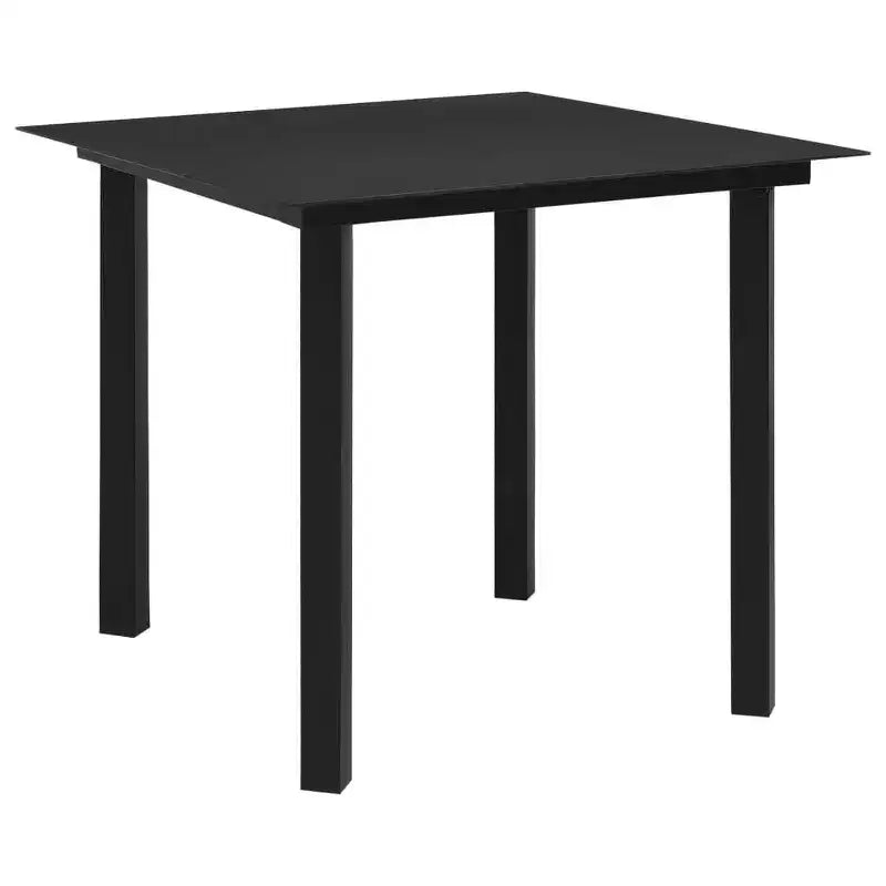 vidaXL Patio Outdoor Dining Table with Glass Top Porch Garden Furniture Steel
