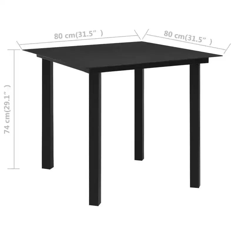 vidaXL Tavolo da Pranzo da Esterno in Patio con Piano in Vetro Mobili da Giardino in Acciaio