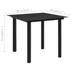 vidaXL Tavolo da Pranzo da Esterno in Patio con Piano in Vetro Mobili da Giardino in Acciaio