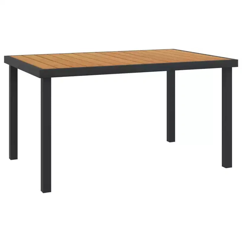 vidaXL Tavolo da Giardino Nero in Alluminio e WPC Grande Tavolo da Giardino Resistente