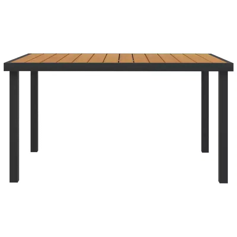 vidaXL Tavolo da Giardino Nero in Alluminio e WPC Grande Tavolo da Giardino Resistente