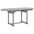 vidaXL Tavolo da giardino grigio in legno massello di acacia medio allungabile