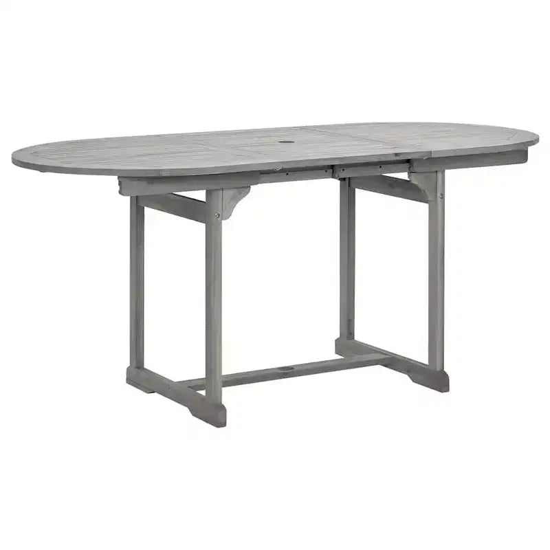 vidaXL Tavolo da giardino grigio in legno massello di acacia medio allungabile