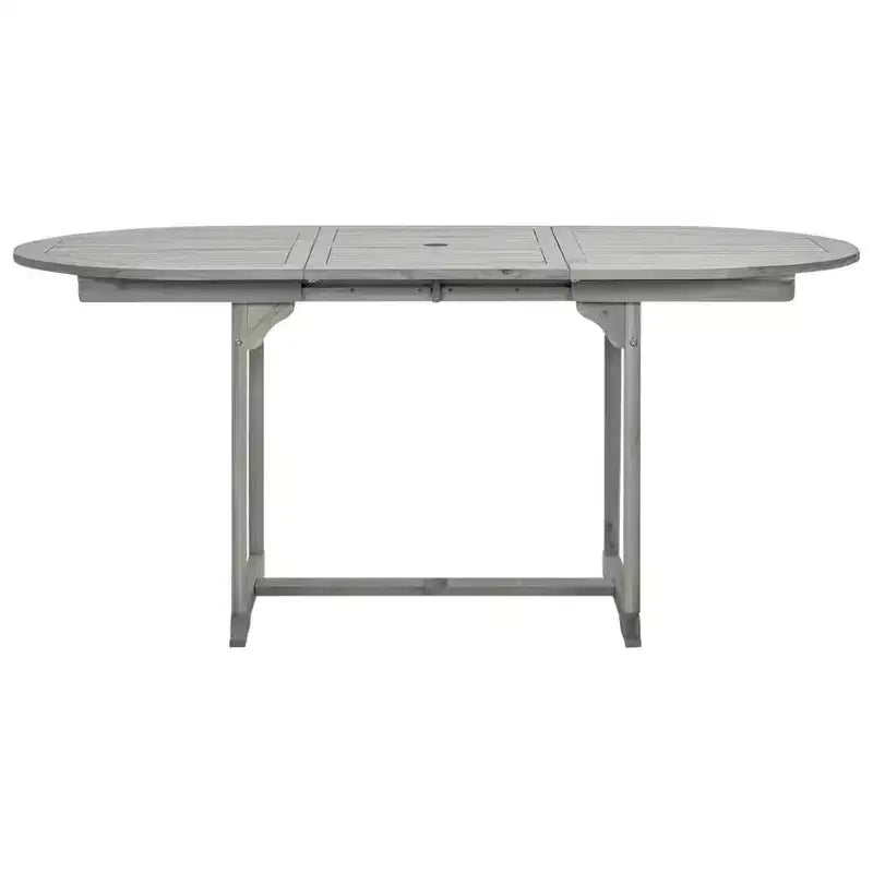 vidaXL Tavolo da giardino grigio in legno massello di acacia medio allungabile