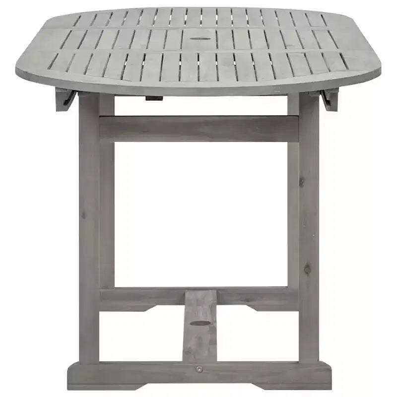 vidaXL Tavolo da giardino grigio in legno massello di acacia medio allungabile