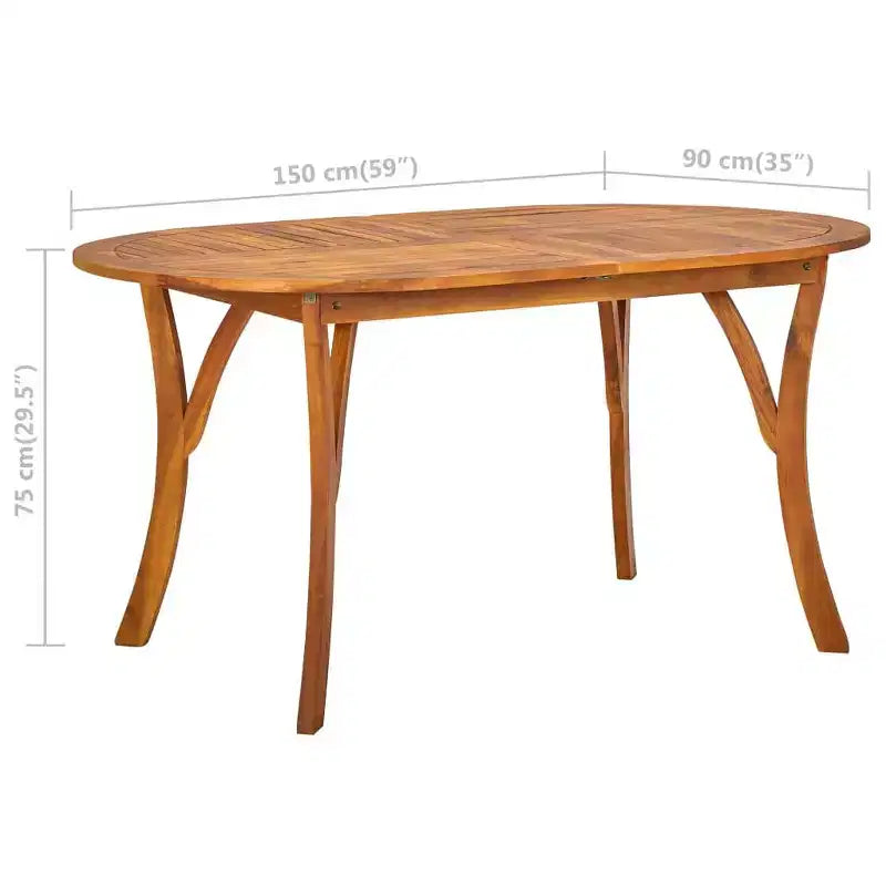 vidaXL Tavolo da Pranzo da Esterno Tavolo da Patio Mobili da Giardino/Portico in Solido Legno di Acacia