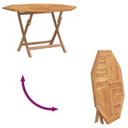 vidaXL Tavolo da giardino marrone in legno massello di teak di medie dimensioni pieghevole