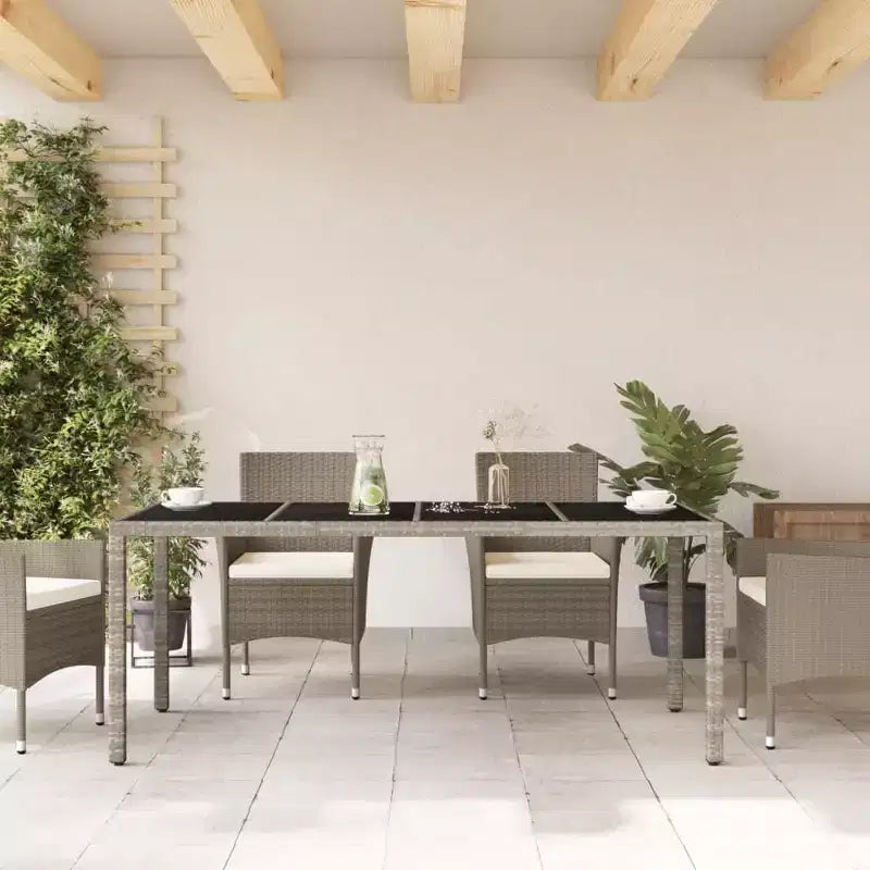 vidaXL Set di 4 Tavoli da Giardino Grigio Chiaro