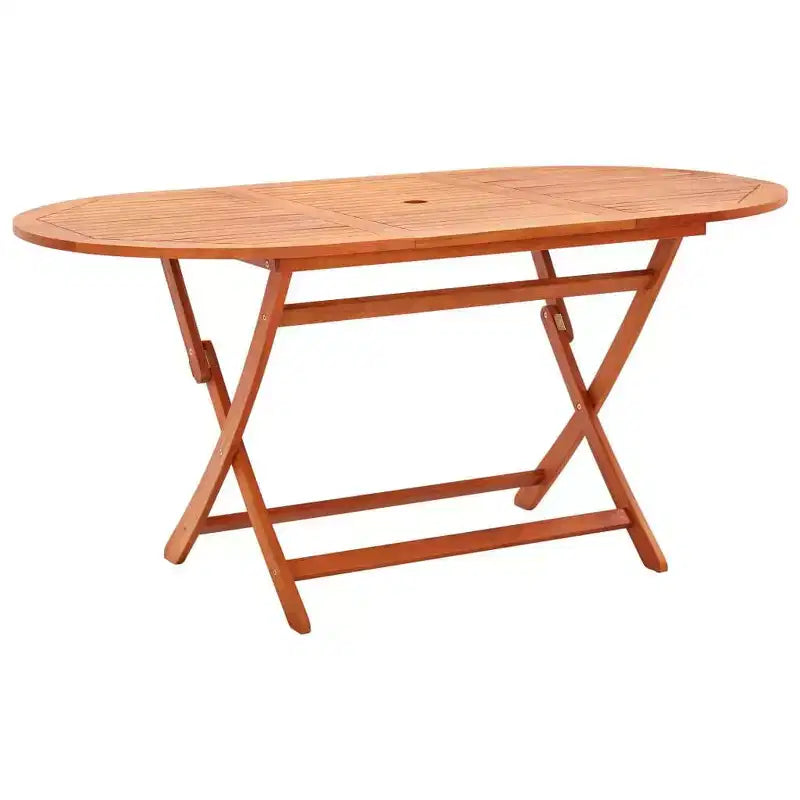 vidaXL Folding Patio Table 63x33.5x29.1 Solid Wood Eucalyptus
