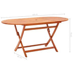 vidaXL Tavolo Pieghevole da Esterno 63x33.5x29.1 cm Legno Massello di Eucalipto