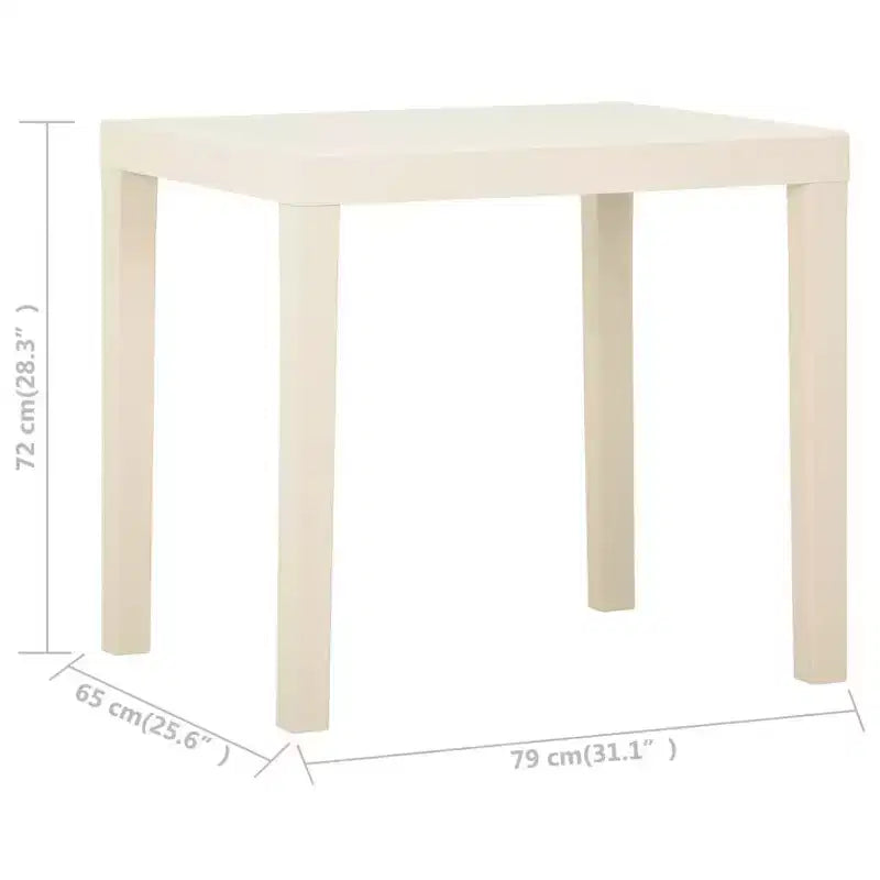 vidaXL Tavolo da giardino bianco 79x65x72 cm in plastica