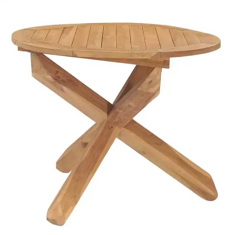vidaXL Tavolo da Giardino in Teak Levigato Fine in Legno Duro di Teak con Finitura a Base d'Acqua - 35,4 x 29,5