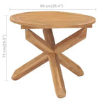 vidaXL Tavolo da Giardino in Teak Levigato Fine in Legno Duro di Teak con Finitura a Base d'Acqua - 35,4 x 29,5