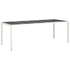 vidaXL Garden Table White Poly Rattan Large Adjustable Feet
