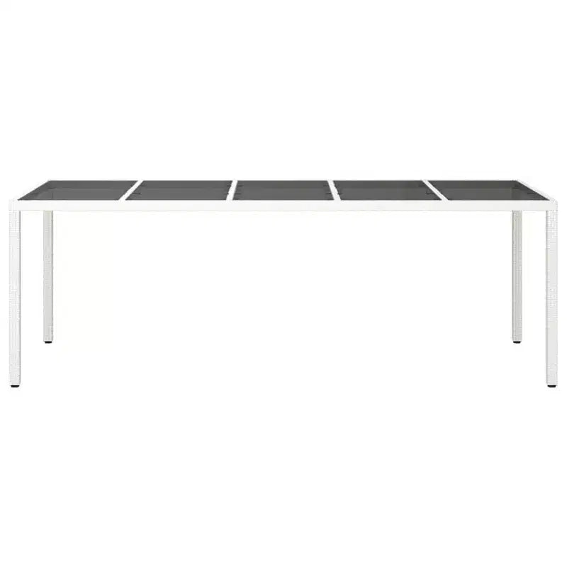 vidaXL Tavolo da giardino in polyrattan bianco grande con piedini regolabili