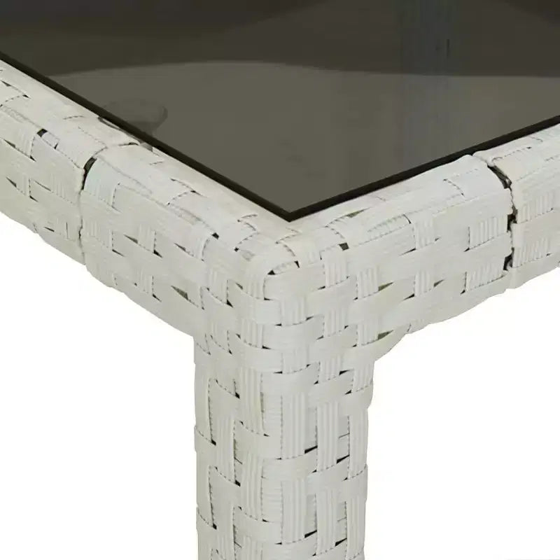 vidaXL Tavolo da giardino in polyrattan bianco grande con piedini regolabili