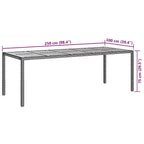 vidaXL Tavolo da pranzo da giardino in polyrattan nero 250x100x75 cm