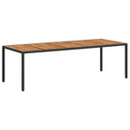 vidaXL Tavolo da pranzo da giardino in polyrattan nero 250x100x75 cm