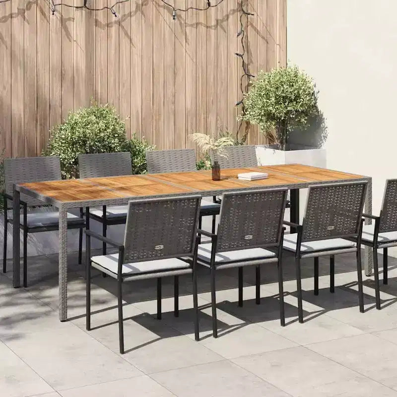 vidaXL Tavolo da pranzo da giardino in polyrattan nero 250x100x75 cm