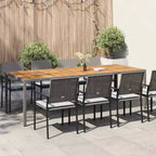 vidaXL Tavolo da pranzo da giardino in polyrattan nero 250x100x75 cm