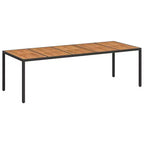 vidaXL Tavolo da pranzo da giardino in polyrattan nero 250x100x75 cm