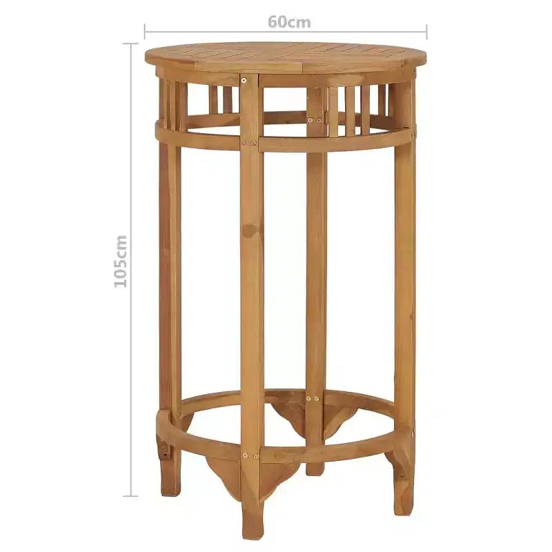 vidaXL Tavolo da Bar 60 cm in Legno Massello di Teak