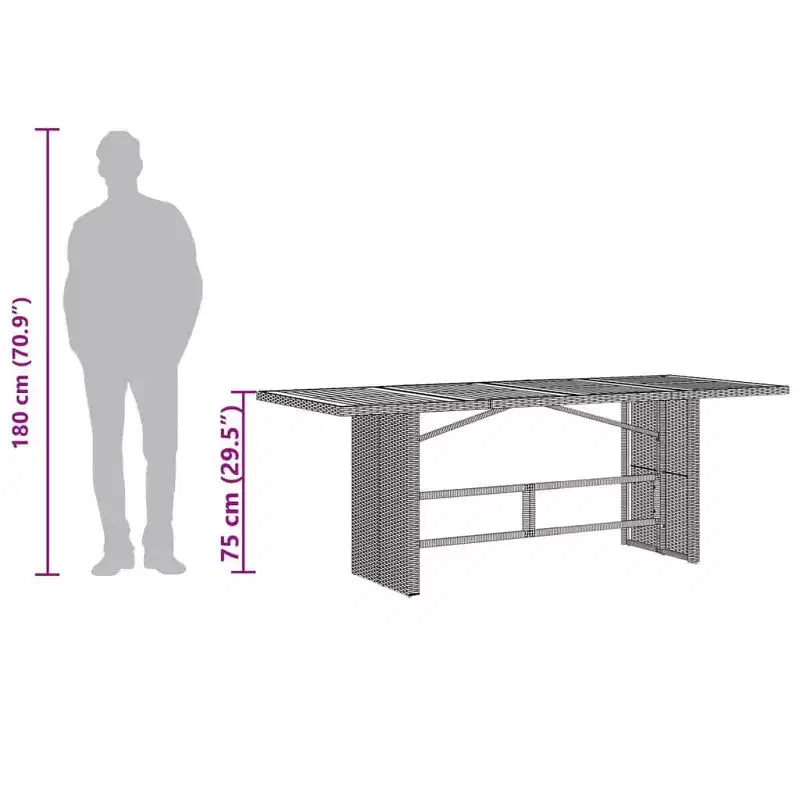 vidaXL Tavolo da Giardino Nero