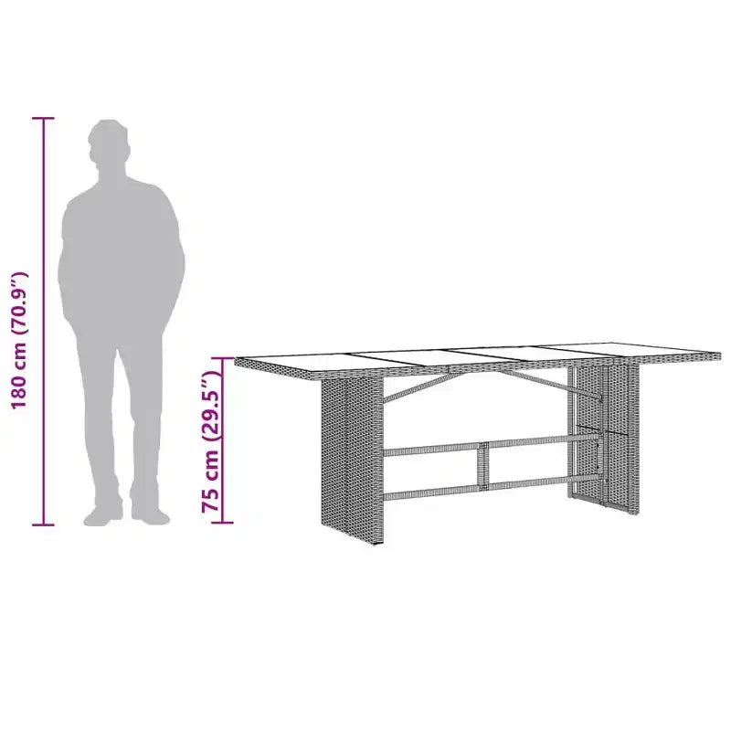 vidaXL Tavolo da Giardino Nero