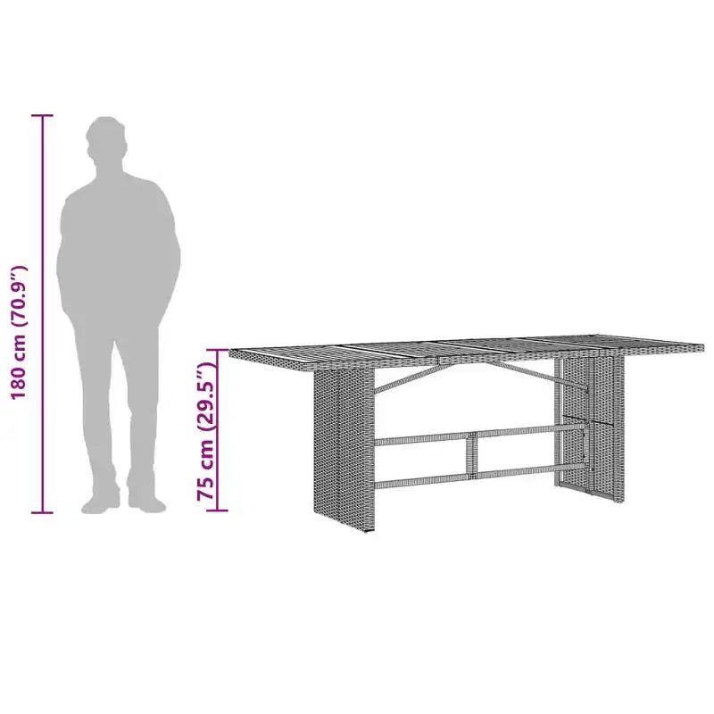 vidaXL Tavolo da Giardino Nero
