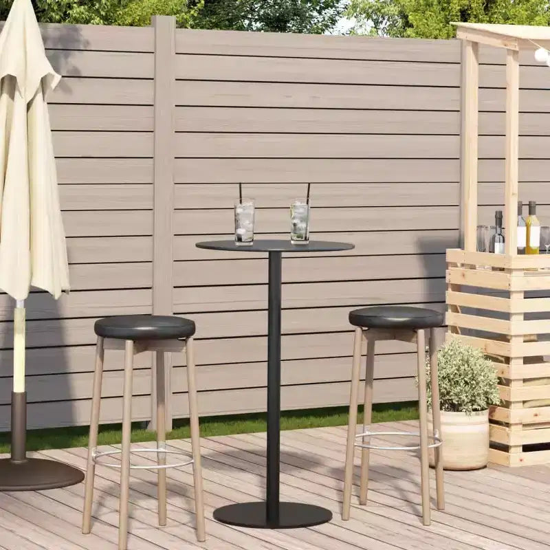 vidaXL Tavolo da giardino rotondo nero 60x105 cm acciaio