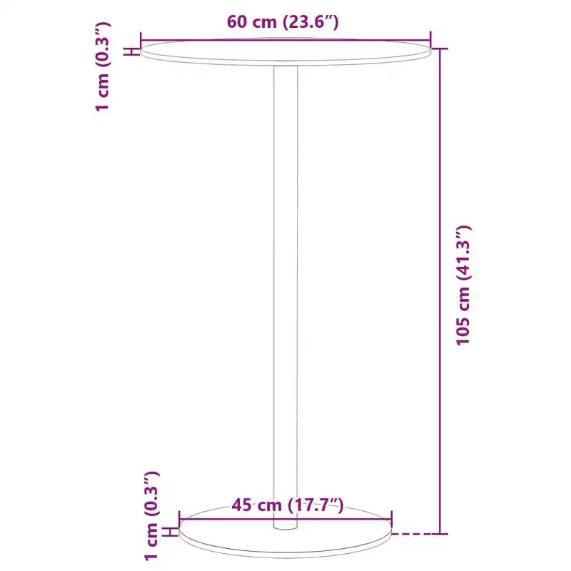 vidaXL Tavolo da giardino rotondo nero 60x105 cm acciaio