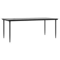 vidaXL Patio Dining Table Black 78.7x39.4x29.1 Steel and Tempered Glass