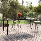 vidaXL Tavolo da Pranzo da Esterno Nero 200x100x74 cm Acciaio e Vetro Temperato