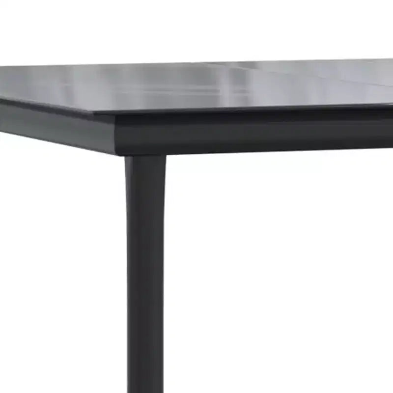 vidaXL Tavolo da Pranzo da Esterno Nero 200x100x74 cm Acciaio e Vetro Temperato
