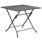 vidaXL Outdoor Dining Table Garden Patio Folding Table with Mesh Design Steel
