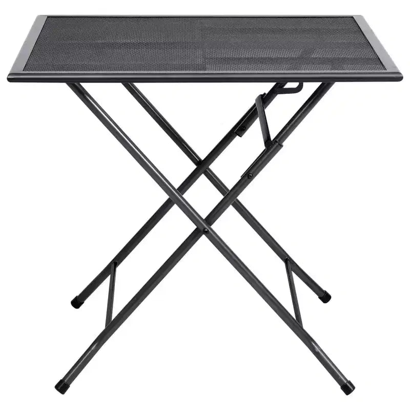 vidaXL Tavolo da Esterno Tavolo da Giardino Pieghevole da Patio con Design a Rete in Acciaio