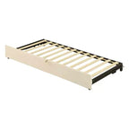 MAYEERTY Divano letto imbottito singolo, con letto estraibile a scomparsa, per camera da letto, beige
