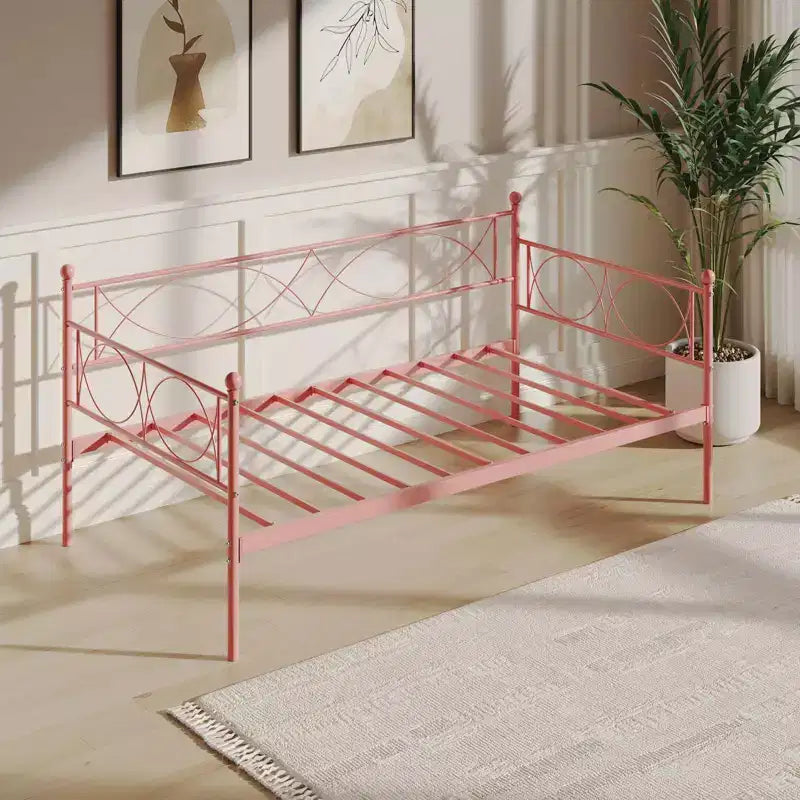 Divano Letto Singolo con Elegante Testiera e Supporto a Doghe in Acciaio Premium, Struttura Multifunzionale per Letto a Scomparsa per Camera da Letto, Soggiorno, Camera degli Ospiti