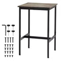 VEVOR Bar Table, Sturdy Metal Frame High Top Pub Table, Cocktail Coffee Counter Bar Height Desk, 24x24x36 in, Rustic Brown and Black