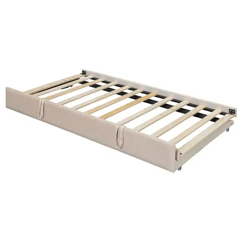 Divano letto imbottito Luxystar per cameretta con mensole, armadietti, luci a LED e letto estraibile a sollevamento, misura piazza e mezza