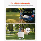 VEVOR Tavolo Pieghevole, 180 cm Resistente Portatile Pieghevole a Metà, Tavolo Utilità da Interno Esterno in Plastica con Maniglia Integrata, Bianco