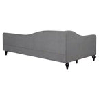 Luxystar Letto a Due Piazze a L in Lino Rivestito con Gambe in Legno Massiccio