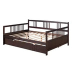 Okak Twin/Full Struttura Letto a Piattaforma Moderna con Recinzione Laterale e Cassetti/Letto Estraibile, Divano Letto in Legno per Camera da Letto, Studio