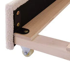 Letto a giorno in pile Teddy Luxystar per materasso singolo con luci LED e letto estraibile a rotelle